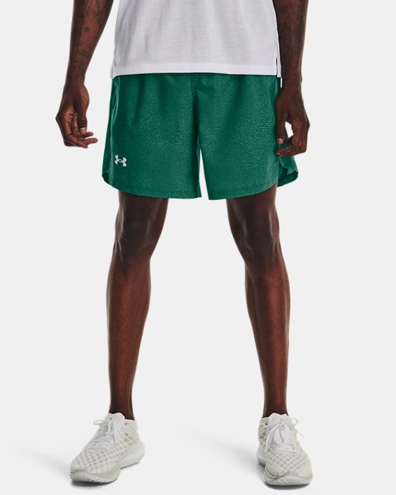 Men's UA Launch 7'' Printed Shorts, Green, pdpMainDesktop image number 0